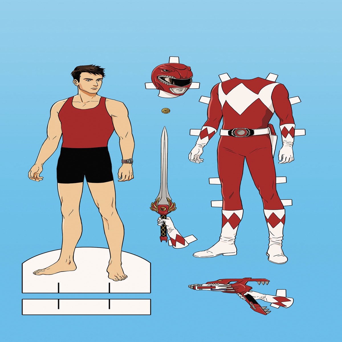 GO GO POWER RANGERS #1 UNLOCK PAPER DOLL VAR