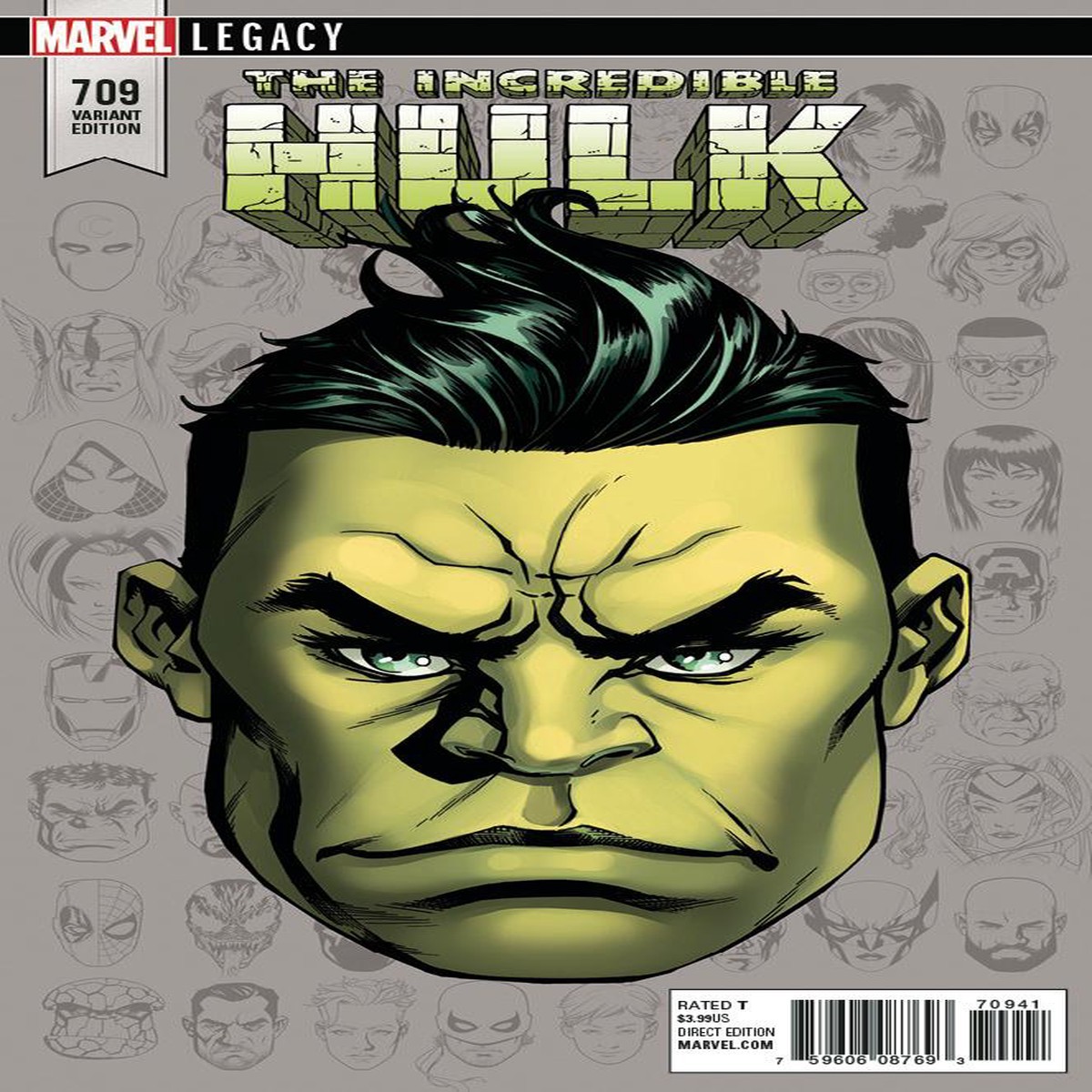 INCREDIBLE HULK #709 MCKONE LEGACY HEADSHOT VAR LEG