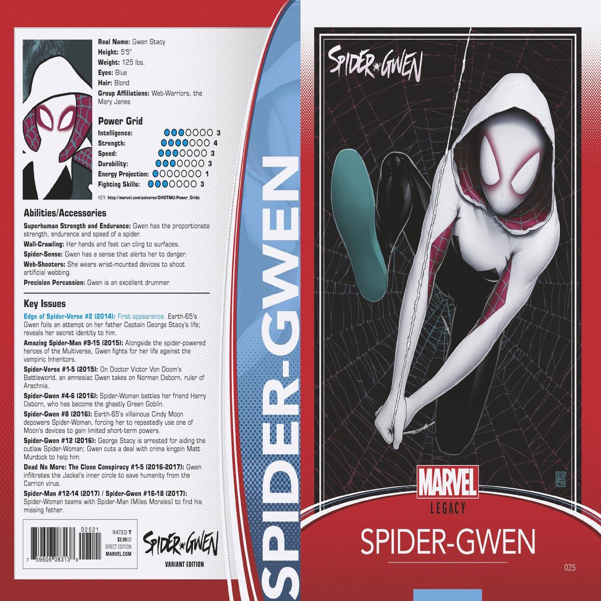 SPIDER-GWEN #25 CHRISTOPHER TRADING CARD VAR LEG