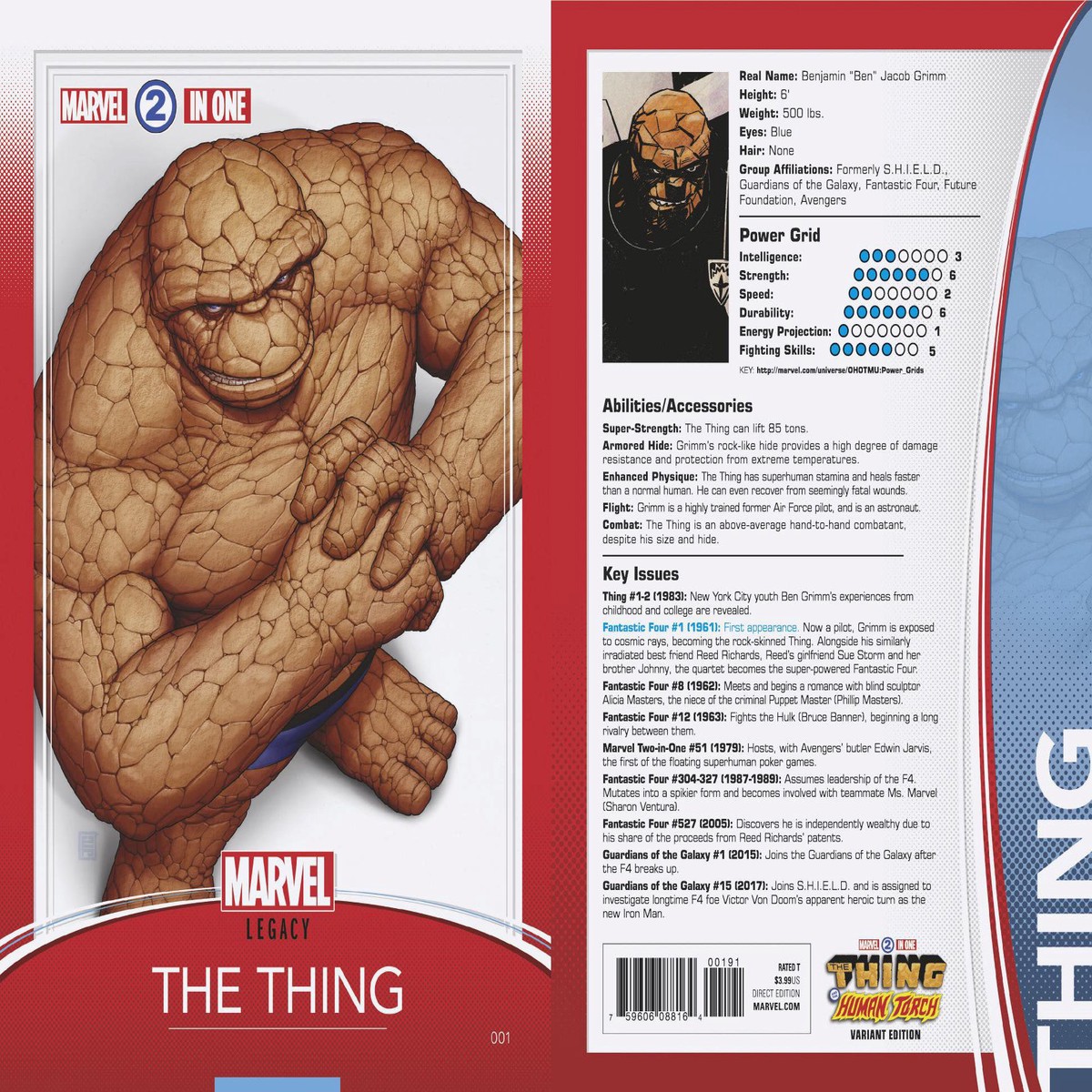 MARVEL TWO-IN-ONE #1 CHRISTOPHER TRADING CARD VAR LEG